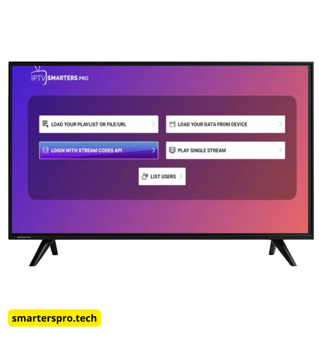 Choose Xtream Codes API login method